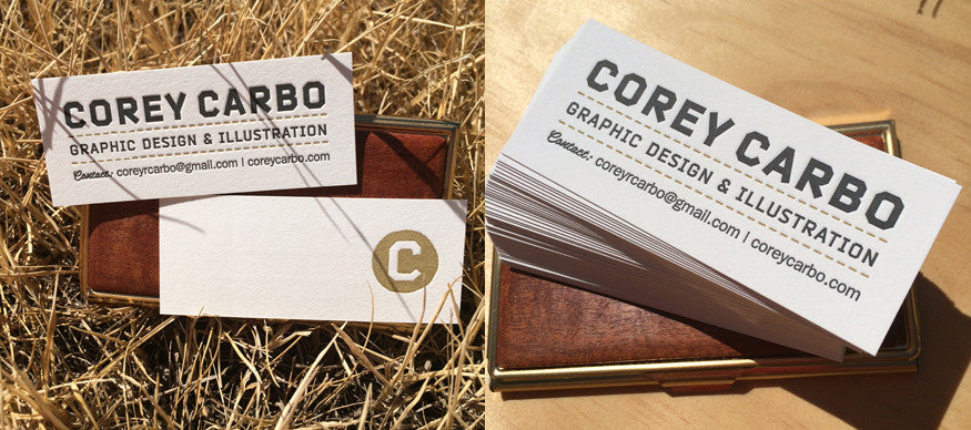 Business Cards printed by Percolator Letterpress Co. for Austin, Texas Designer