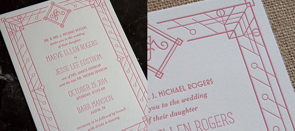 Letterpress Wedding Invitations for Austin Designer