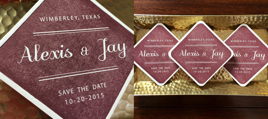 Letterpress Save The Date Coasters